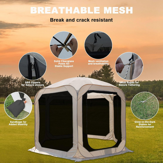Instant Pop-Up Outdoor Screen Shelter
